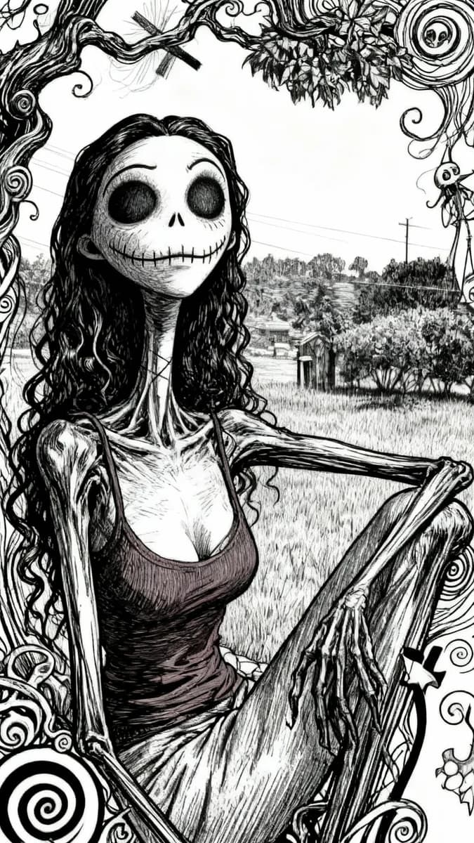 Portrait reimagined as a dark gothic cartoon